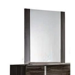 HomeRoots Modern Gray Glossy Wall Mirror