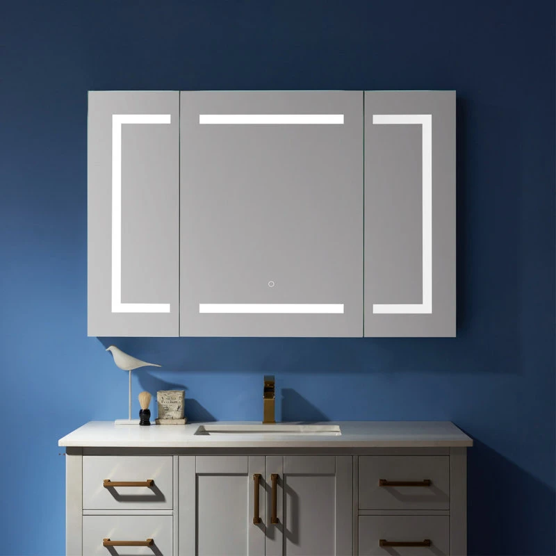 Vinnova Rectangular Frameless Lighted Medicine Cabinet Wall Mounted Mirror, 48inch 5 Vinnova Rectangular Frameless Lighted Medicine Cabinet Wall Mounted Mirror, 48inch - Image 3
