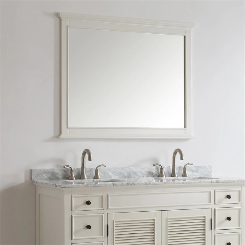 Vinnova Piedmont Bathroom Vanity Framed Wall Mirror In Antique White 4 Vinnova Piedmont Bathroom Vanity Framed Wall Mirror In Antique White - Image 2