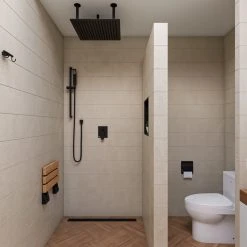 Alfi Trade Black Matte Wide Foldable Teak Shower Seat, 17", With Backrest -Laural Home Shop c361f588026aeb20 6796 w800 h800 b0 p0