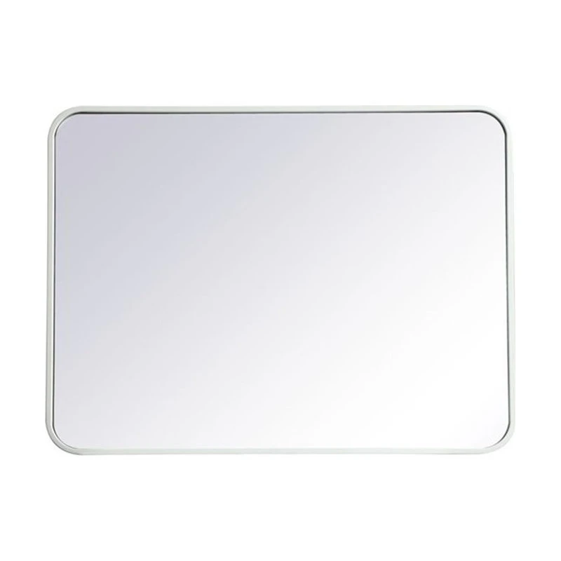 Elegant Furniture & Lighting Elegant Decor Evermore 24x32" Soft Corner Metal Rectangular Mirror In White 5 Elegant Furniture & Lighting Elegant Decor Evermore 24x32" Soft Corner Metal Rectangular Mirror In White - Image 3