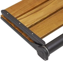 Crosslinks 18" ADA Compliant Folding Teak Wood Shower Bench Seat Medical Wall Mount Black -Laural Home Shop c39141f202101ede 9707 w800 h800 b0 p0