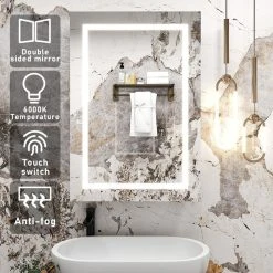 Modland Recessed Or Surface Mount Frameless Medicine Cabinet W/ LED Light & 2 Mirrors, Left Door -Laural Home Shop c3a1d8cf0319686b 4111 w800 h800 b0 p0