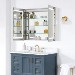 Altair Bojano Frameless Surface-Mount/Recessed LED Lighted Bathroom Medicine Cabinet, 3 30 Altair Bojano Frameless Surface-Mount/Recessed LED Lighted Bathroom Medicine Cabinet, 3 -Laural Home Shop c3b1948202c4e9fc 8095 w800 h800 b0 p0