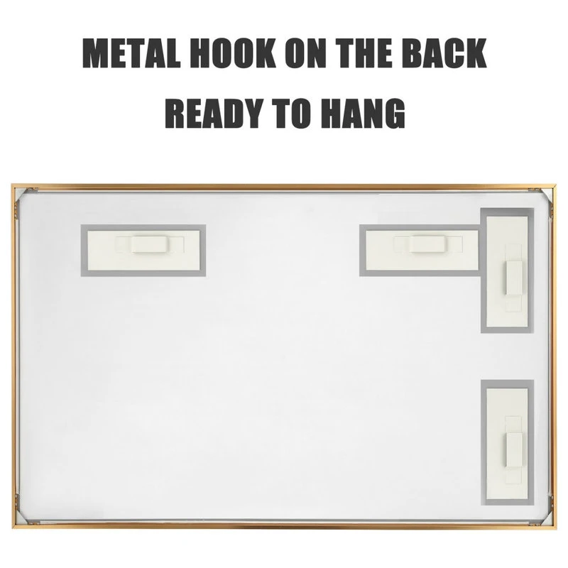 LEDEL Rectangle Framed Bathroom Vanity Mirror Accent Wall Mirror, Gold, 40"w X 27"h 9 LEDEL Rectangle Framed Bathroom Vanity Mirror Accent Wall Mirror, Gold, 40"w X 27"h - Image 7