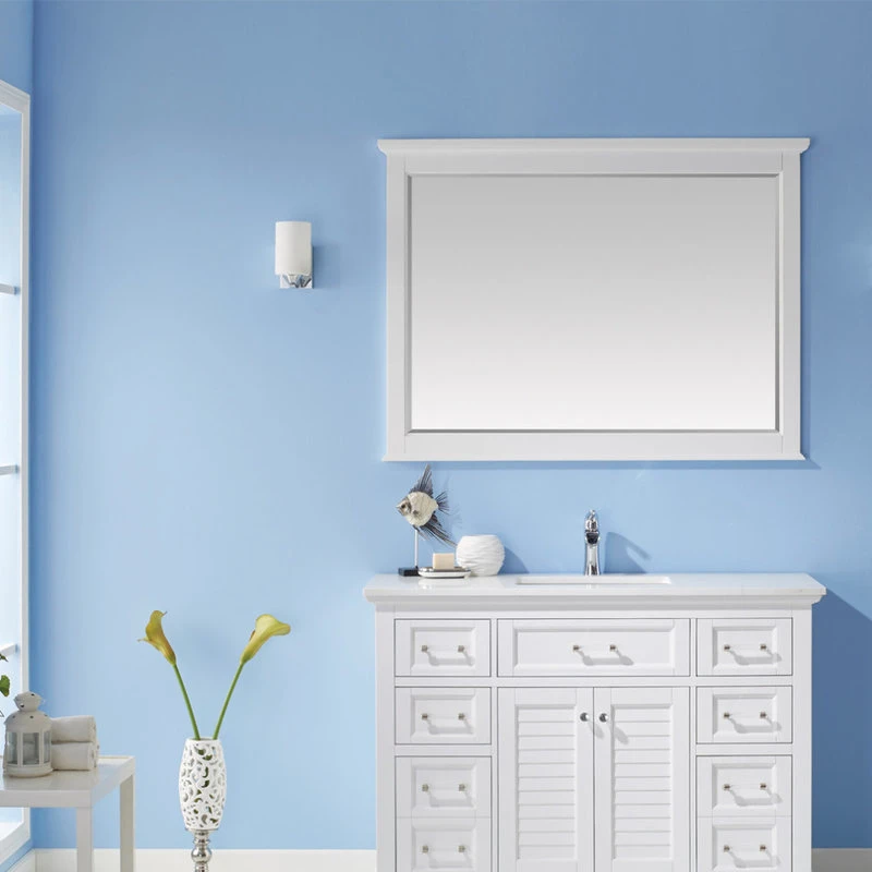 Vinnova Lorna 48" Rectangular Bathroom/Vanity Framed Wall Mirror, White 5 Vinnova Lorna 48" Rectangular Bathroom/Vanity Framed Wall Mirror, White - Image 3