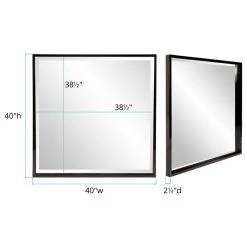 Howard Elliott Collection Isa Glossy Black Square Mirror, Modern, Wood, 40 X 40 -Laural Home Shop c4011dc00148b985 4131 w800 h800 b1 p0