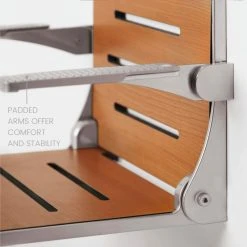 Seachrome Corporation Seachrome Comfort Shower Seat, Teak Seat With Silver Frame -Laural Home Shop c4513e69020ecbdd 8149 w800 h800 b0 p0