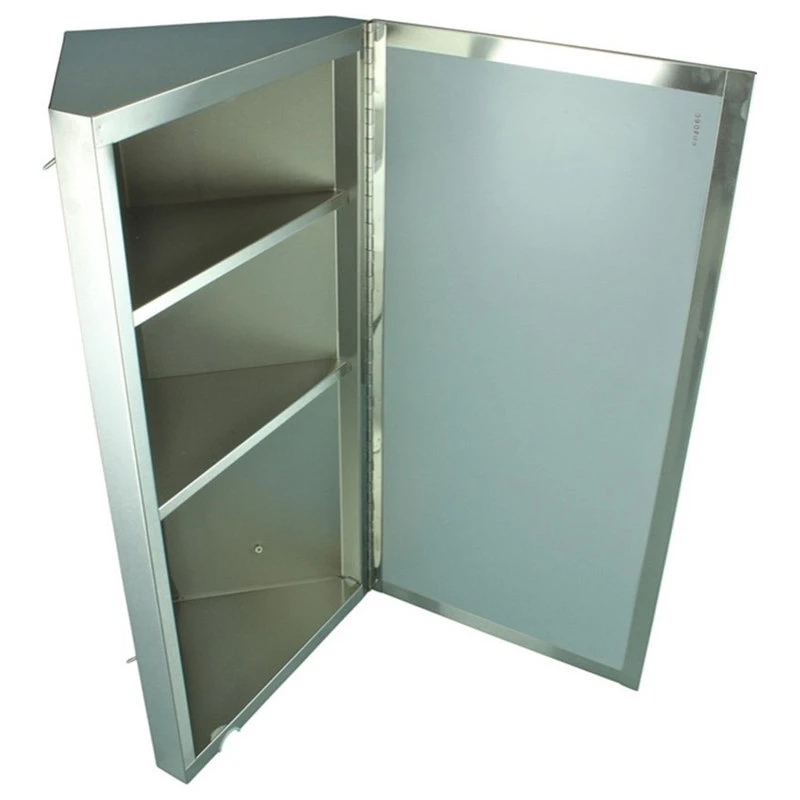 Renovators Supply Manufacturing Renovator's Supply Brushed Stainless Steel Wall Mount Corner Medicine Cabinet 7 Renovators Supply Manufacturing Renovator's Supply Brushed Stainless Steel Wall Mount Corner Medicine Cabinet - Image 5