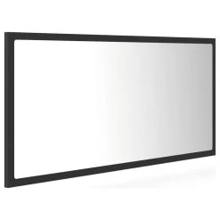 Vida XL International B.V. VidaXL LED Bathroom Mirror 35.4" Gray Acrylic Home Washroom Wall Vanity Unit