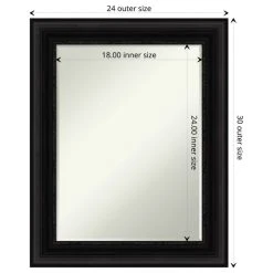 Amanti Art Parlor Black Petite Bevel Bathroom Wall Mirror 23.5 X 29.5 In. -Laural Home Shop c531398303b790c9 7837 w800 h800 b1 p0
