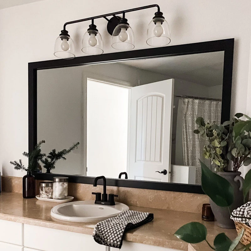 FrameMyMirror Meade Framed Wall Mirror, Black, 28"x48" 3 FrameMyMirror Meade Framed Wall Mirror, Black, 28"x48"