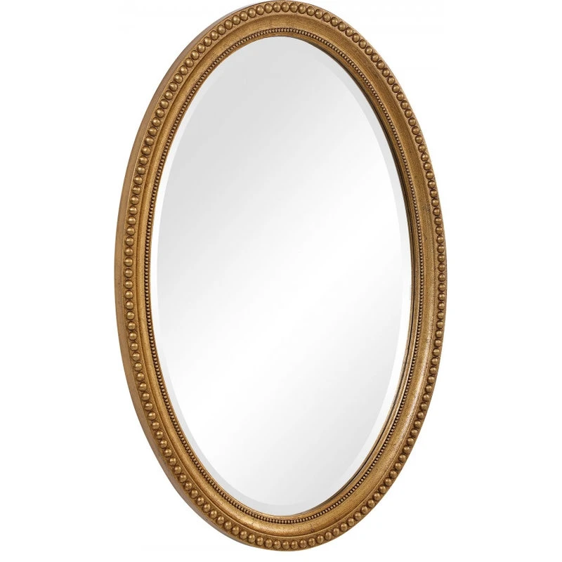 Unique Mirrors Lightly Antiqued Metallic Gold Leaf Round Wall Mirror, Bathroom Mirror, 22 Inch 4 Unique Mirrors Lightly Antiqued Metallic Gold Leaf Round Wall Mirror, Bathroom Mirror, 22 Inch - Image 2