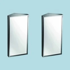 Renovators Supply Manufacturing Corner Medicine Cabinet Satin Brushed Stainless Steel Set Of 2 -Laural Home Shop c611b1ae01bafeed 0312 w800 h800 b0 p0