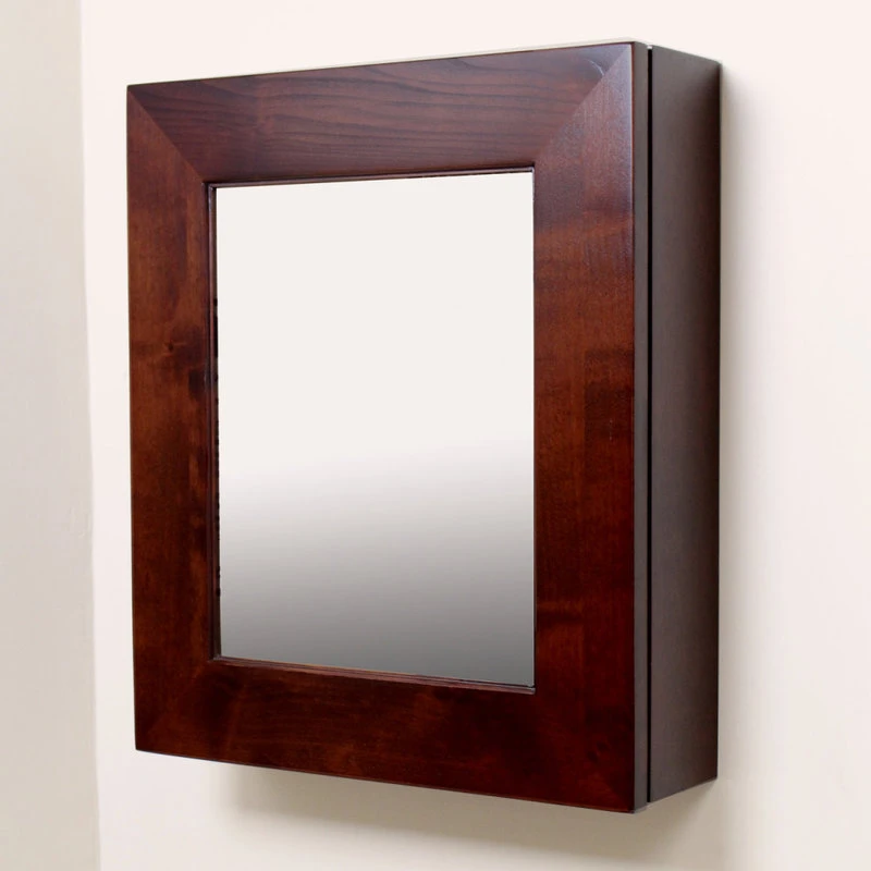 Fox Hollow Furnishings Wall Mount Mirrored Medicine Cabinet, Espresso 4 Fox Hollow Furnishings Wall Mount Mirrored Medicine Cabinet, Espresso - Image 2