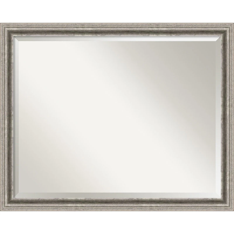 Amanti Art Bel Volto Silver Beveled Wood Bathroom Wall Mirror - 31 X 25 In. 3 Amanti Art Bel Volto Silver Beveled Wood Bathroom Wall Mirror - 31 X 25 In.