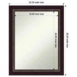 Amanti Art Signore Bronze Non-Beveled Wood Bathroom Wall Mirror - 22.25 X 28.25 In. -Laural Home Shop c7016a8402bdde00 6146 w800 h800 b1 p0