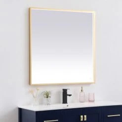 Elegant Furniture & Lighting Modern Brass Led Mirror -Laural Home Shop c721dc68028352c3 7541 w800 h800 b0 p0