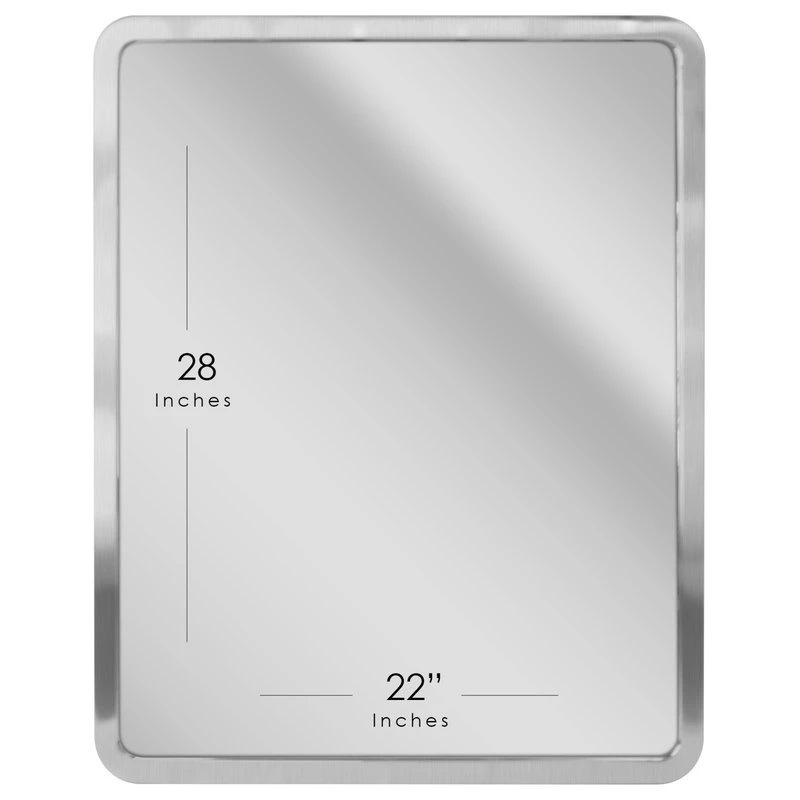 Head West, Inc. Head West Brushed Nickel Rounded Accent Mirror, 24x30" 7 Head West, Inc. Head West Brushed Nickel Rounded Accent Mirror, 24x30" - Image 5