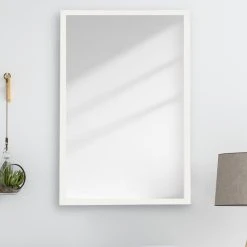 FrameMyMirror Ellis Framed Wall Mirror, White, 36"x48"