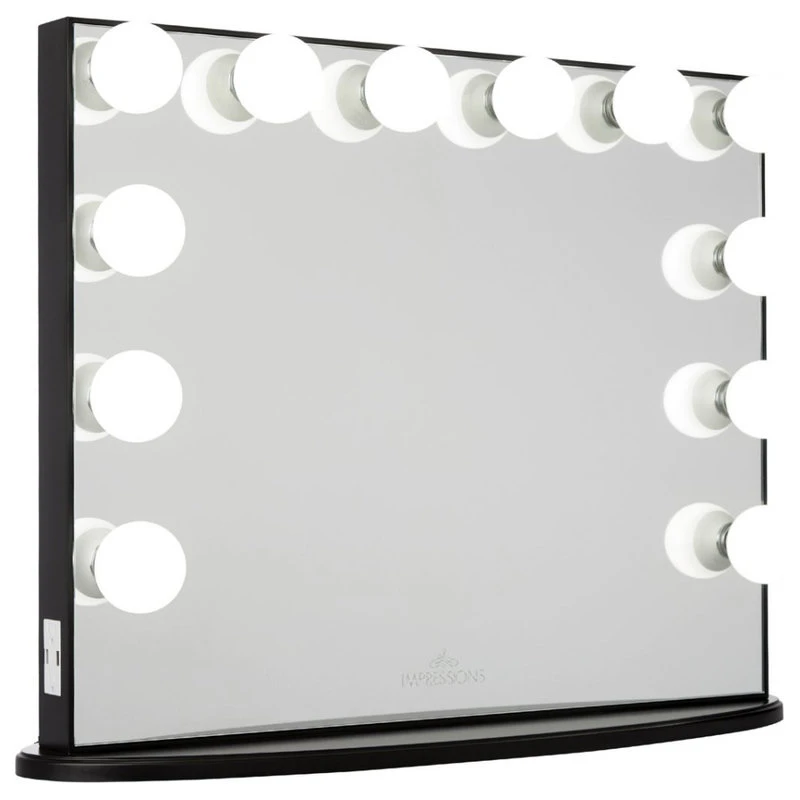 Impressions Vanity Company Hollywood Glow Plus Vanity Mirror, Pro Black, Frosted Bulbs, Non-Bluetooth 3 Impressions Vanity Company Hollywood Glow Plus Vanity Mirror, Pro Black, Frosted Bulbs, Non-Bluetooth