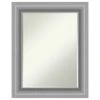 Amanti Art Peak Polished Nickel Petite Bevel Bathroom Wall Mirror 24 X 30 In.