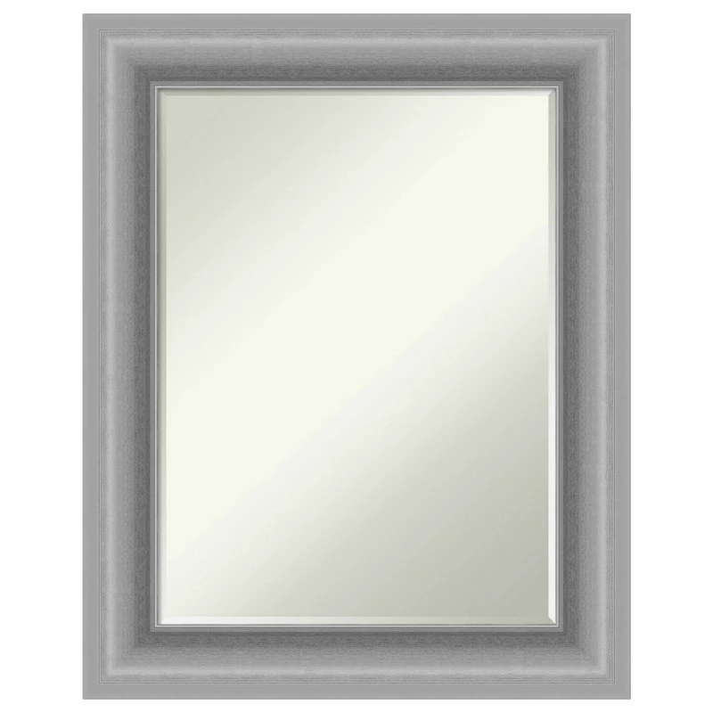 Amanti Art Peak Polished Nickel Petite Bevel Bathroom Wall Mirror 24 X 30 In. 3 Amanti Art Peak Polished Nickel Petite Bevel Bathroom Wall Mirror 24 X 30 In.