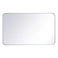 Elegant Furniture & Lighting Elegant Decor Evermore 22x36" Soft Corner Metal Rectangular Mirror In White -Laural Home Shop c7a1086803997c93 8655 w800 h800 b1 p0