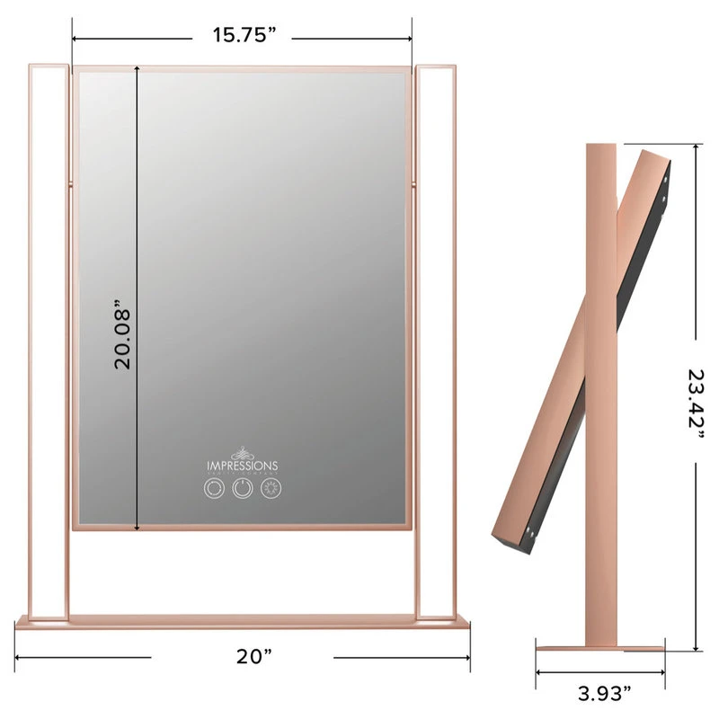 Impressions Vanity Company Nouveau XL Tri-Tone Led Makeup Mirror, Rose Gold 5 Impressions Vanity Company Nouveau XL Tri-Tone Led Makeup Mirror, Rose Gold - Image 3