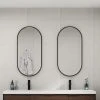 BNK Black Oval Wall-Mirror With Metal Frame,Hangs Vertical Or Horizontal -Laural Home Shop c7b1e5bc02660b0d 6880 w800 h800 b0 p0