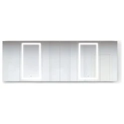 Krugg Reflections USA 102x42 LLRRR, Recessed Or Surface Mount Medicine Cabinet 15 Shelves, LED