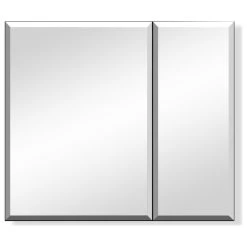 Modland Aurora Recessed Or Surface Mount Frameless Mirror With 2 Shelves,30x26Inch -Laural Home Shop c7f1d203032821bc 3558 w800 h800 b1 p0