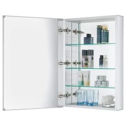 Fine Fixtures Bathroom Medicine Cabinet, Aluminum, Recessed/Surface Mount, 20"x30" -Laural Home Shop c83106060e59314b 3619 w800 h800 b1 p0