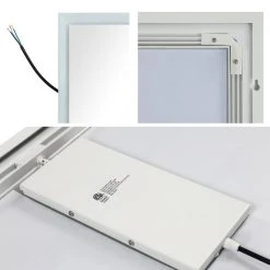 Dowell K&B Supplies Richter LED Mirror, White, 16"wx32"hx1"d -Laural Home Shop c891c7ac007a00ef 8699 w800 h800 b0 p0