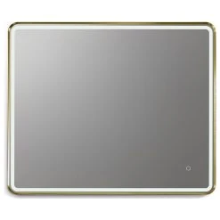 Altair Viaggi Rectangle Framed Bathroom/Vanity LED Wall Mirror, Brushed Gold, 36"