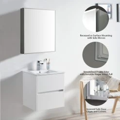 Blossom Kitchen & Bath Supply Aluminum Bathroom Medicine Cabinet, Recess Or Surface Mount, 20"x26" -Laural Home Shop c8a19f5401003340 1944 w800 h800 b0 p0