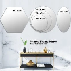 Designart Pastel Dreams 5 Modern Frameless Oval Or Round Wall Mirror, 24x36 9 Designart Pastel Dreams 5 Modern Frameless Oval Or Round Wall Mirror, 24x36 -Laural Home Shop c8b158a803373948 2688 w800 h800 b0 p0