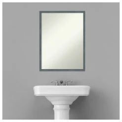 Amanti Art Dixie Blue Grey Rustic Narrow Non-Beveled Wood Bathroom Mirror - 19 X 25 In. -Laural Home Shop c8b1705e02bddde1 6148 w800 h800 b1 p0