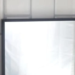 Decor Wonderland Vanta Metal Framed Wall Mirror With Dual Mounting Brackets, Black, 39.5 In. X 29 -Laural Home Shop c90102a600495c7a 8384 w800 h800 b0 p0