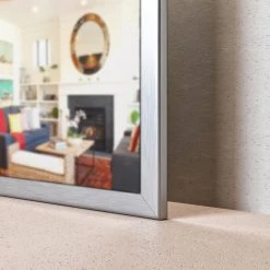 Eviva LLC Eviva Sax Metal Frame Wall Mirror, Brushed Chrome, 36" -Laural Home Shop c9e19df90304fab6 1035 w800 h800 b0 p0