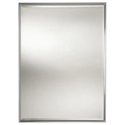 Valsan Bathrooms Essentials Rectangular Framed Mirror With Bevel, Polished Nickel