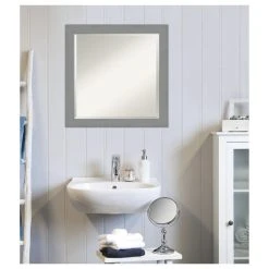 Amanti Art Brushed Nickel Beveled Bathroom Wall Mirror - 23.5 X 23.5 In. 12 Amanti Art Brushed Nickel Beveled Bathroom Wall Mirror - 23.5 X 23.5 In. -Laural Home Shop ca11bf080d1d1b05 5260 w800 h800 b1 p0