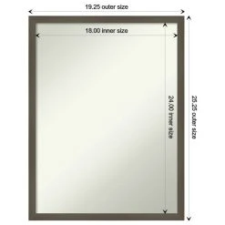 Amanti Art Svelte Clay Grey Non-Beveled Wood Bathroom Wall Mirror - 19.5 X 25.5 In. 14 Amanti Art Svelte Clay Grey Non-Beveled Wood Bathroom Wall Mirror - 19.5 X 25.5 In. -Laural Home Shop ca61b16f02bdde0d 6189 w800 h800 b1 p0