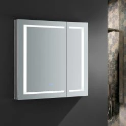 Fresca Spazio Bathroom Medicine Cabinet With LED Lighting, 36"x36" -Laural Home Shop ca9194ba0af07cb4 1179 w800 h800 b0 p0