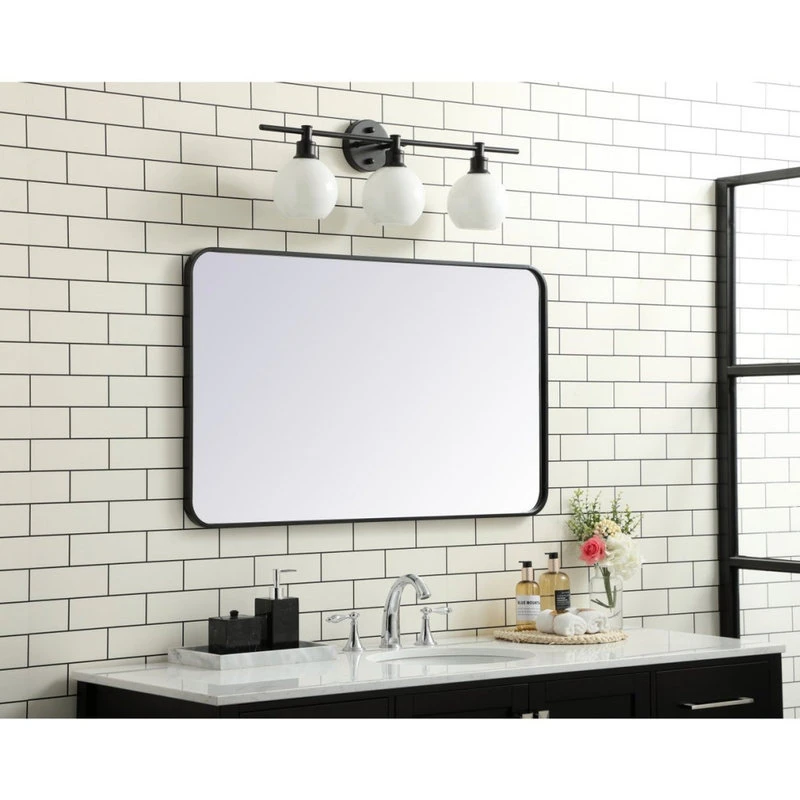 Elegant Decor Evermore Vanity Mirror Black 5 Elegant Decor Evermore Vanity Mirror Black - Image 3