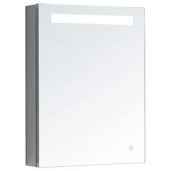 AQUADOM Pacifica Led Lighted Bathroom Medicine Cabinet Right Hinge 20"x26"x5"