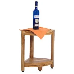 Ecodecors Earthyteak Corner Teak Shower Stools Or Shelf, 12"x12"x18" -Laural Home Shop cbe1a16a08112c05 8230 w800 h800 b1 p0