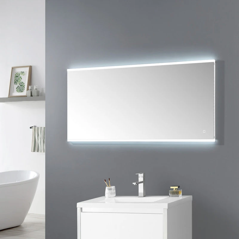 Ove Decors Caro LED 60 X 28 In. Mirror In White And Aluminum Finish 7 Ove Decors Caro LED 60 X 28 In. Mirror In White And Aluminum Finish - Image 5
