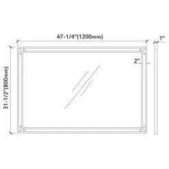 Dowell K&B Supplies Rey 48" Mirror - White -Laural Home Shop cd61ba360021bd3b 4720 w800 h800 b1 p0