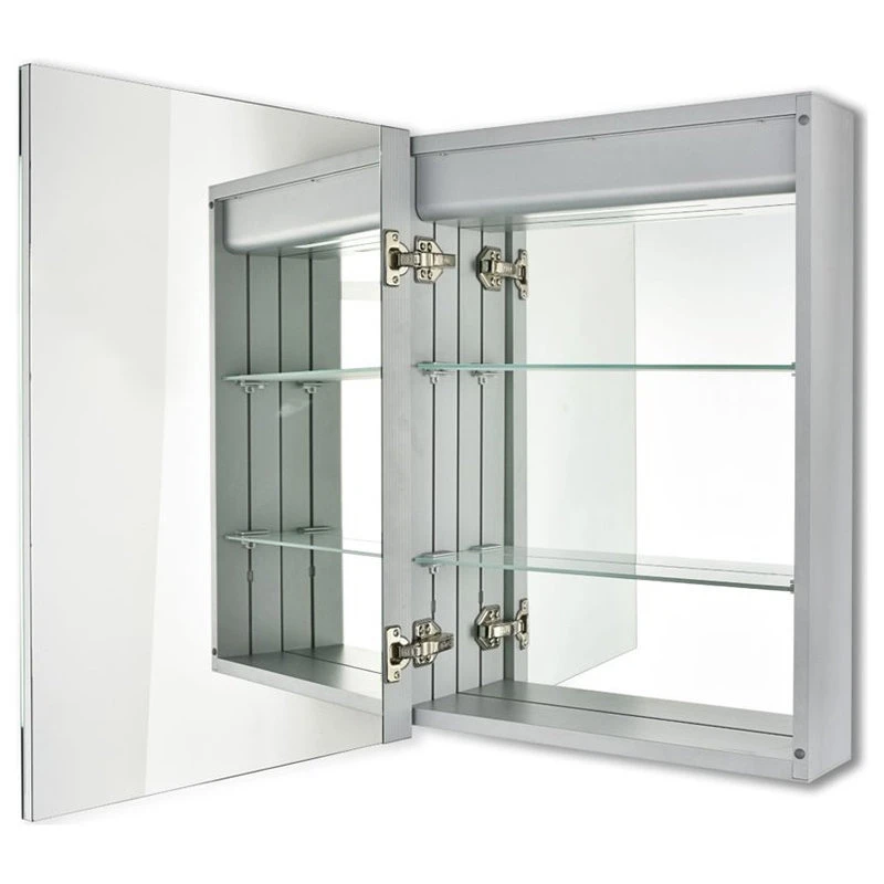 Elegant Furniture & Lighting Elegant Decor Elixir 28" X 20" LED Medicine Cabinet In Silver Powder Coating 6 Elegant Furniture & Lighting Elegant Decor Elixir 28" X 20" LED Medicine Cabinet In Silver Powder Coating - Image 4